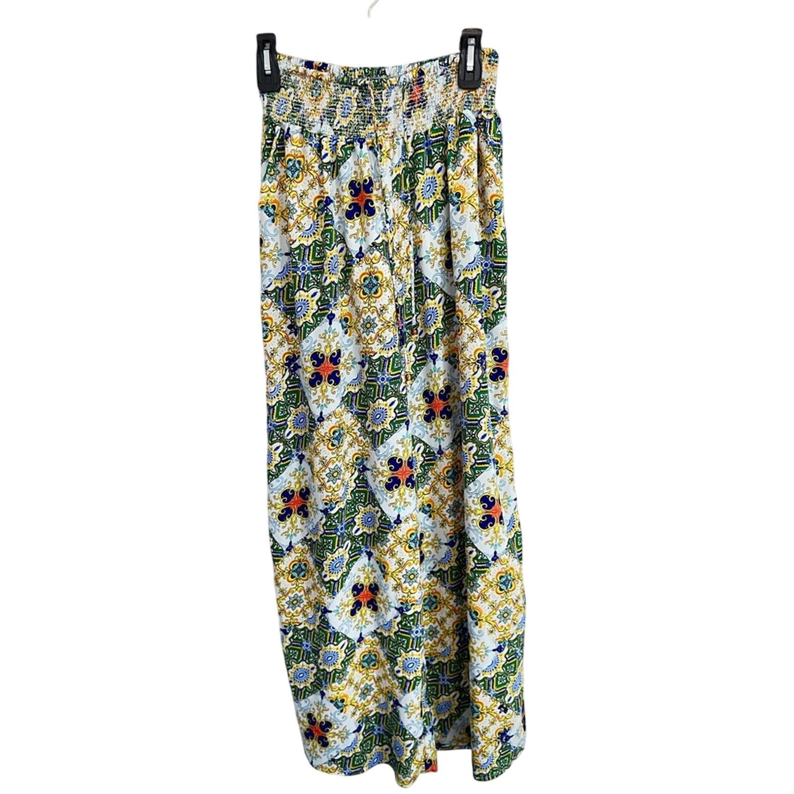 River Island Women’s River Island Paisley Green Wide Leg Trousers Medium Size 28" / US 6 / IT 42 - 3 Thumbnail