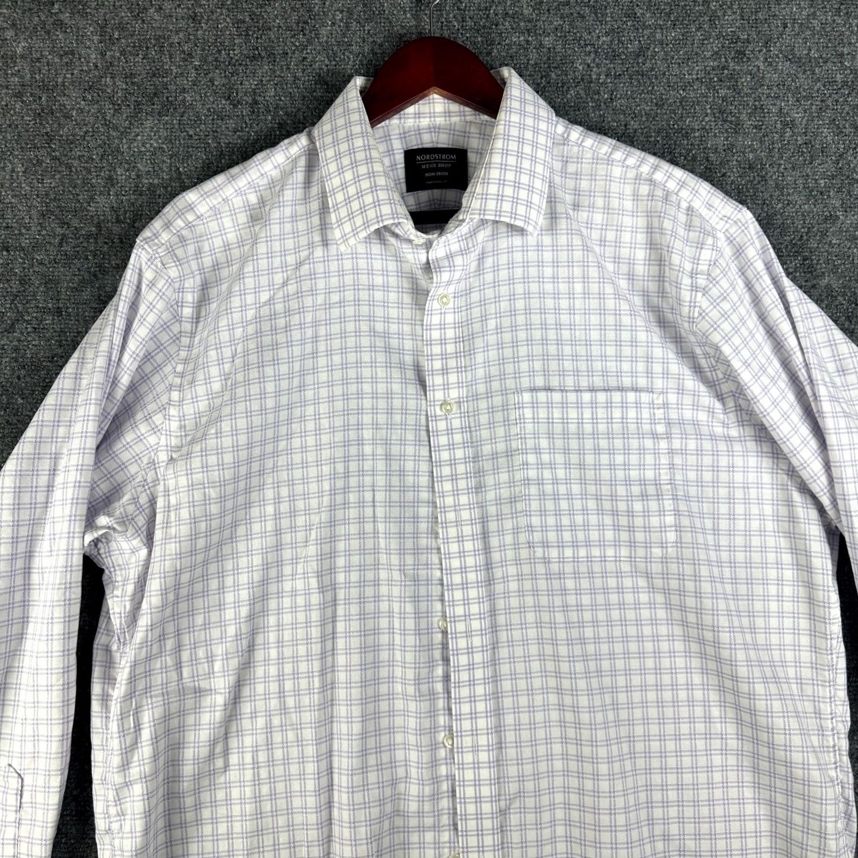 Nordstrom Nordstrom Mens Shirt 2XL Traditional Fit Button-Up Purple Plaid Cotton Pocket Shirt Mens Dresses? Size US XXL / EU 58 / 5 - 2 Thumbnail