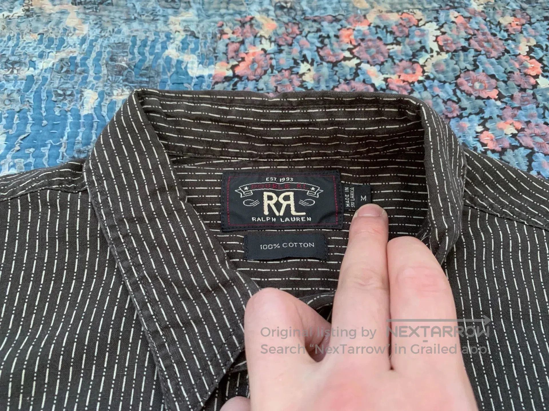 RRL Ralph Lauren Striped Utility Work Shirt Size M. Size US M / EU 48-50 / 2 - 7 Thumbnail
