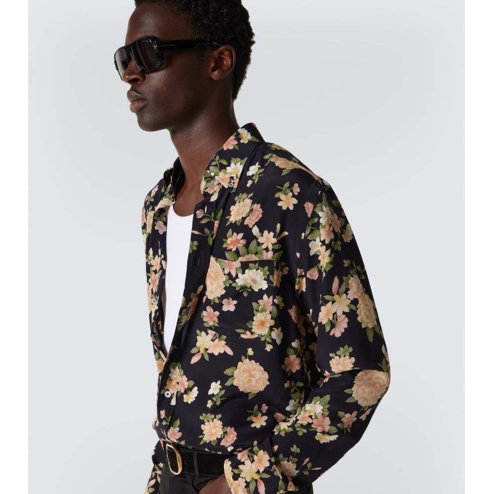 Tom Ford o1loc1c1125 HRO003 Floral Fluid Shirt in Multicolor Size US L / EU 52-54 / 3 - 3 Thumbnail