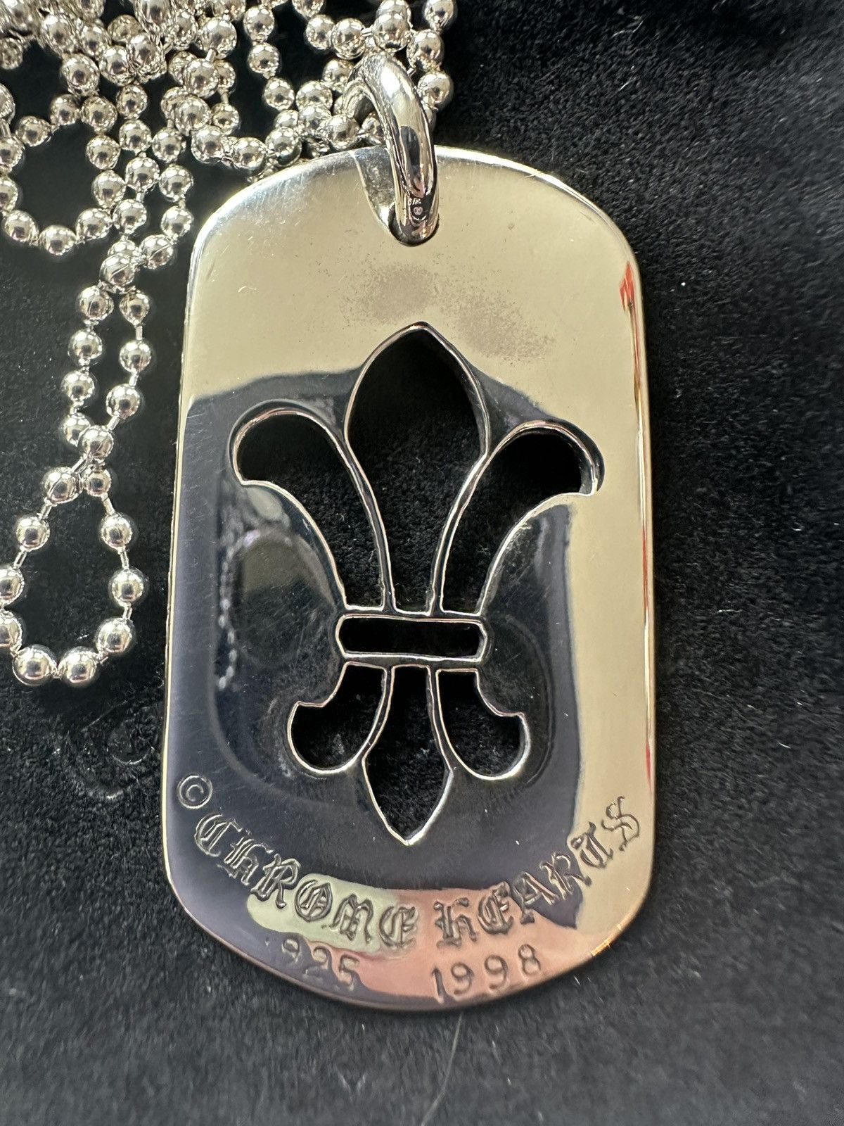 Chrome Hearts Chrome Hearts Large Fleur Cut Out Dog Tag Necklace Size ONE SIZE - 3 Thumbnail