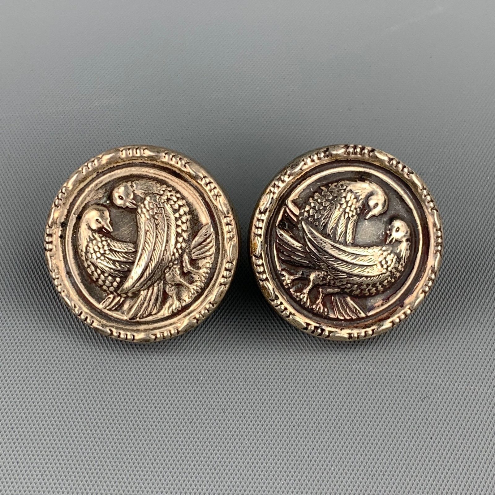 Vintage VINTAGE Sterling Silver Engraved Circle Earrings Size ONE SIZE - 1 Thumbnail