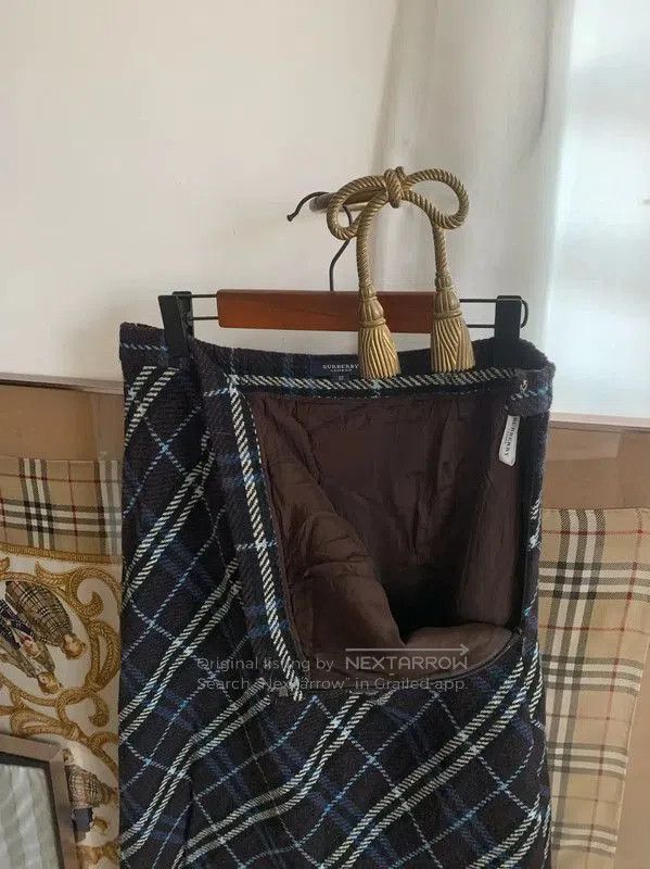 Burberry Burberry Blue Wool Check Long Skirt. Size 29" - 3 Thumbnail