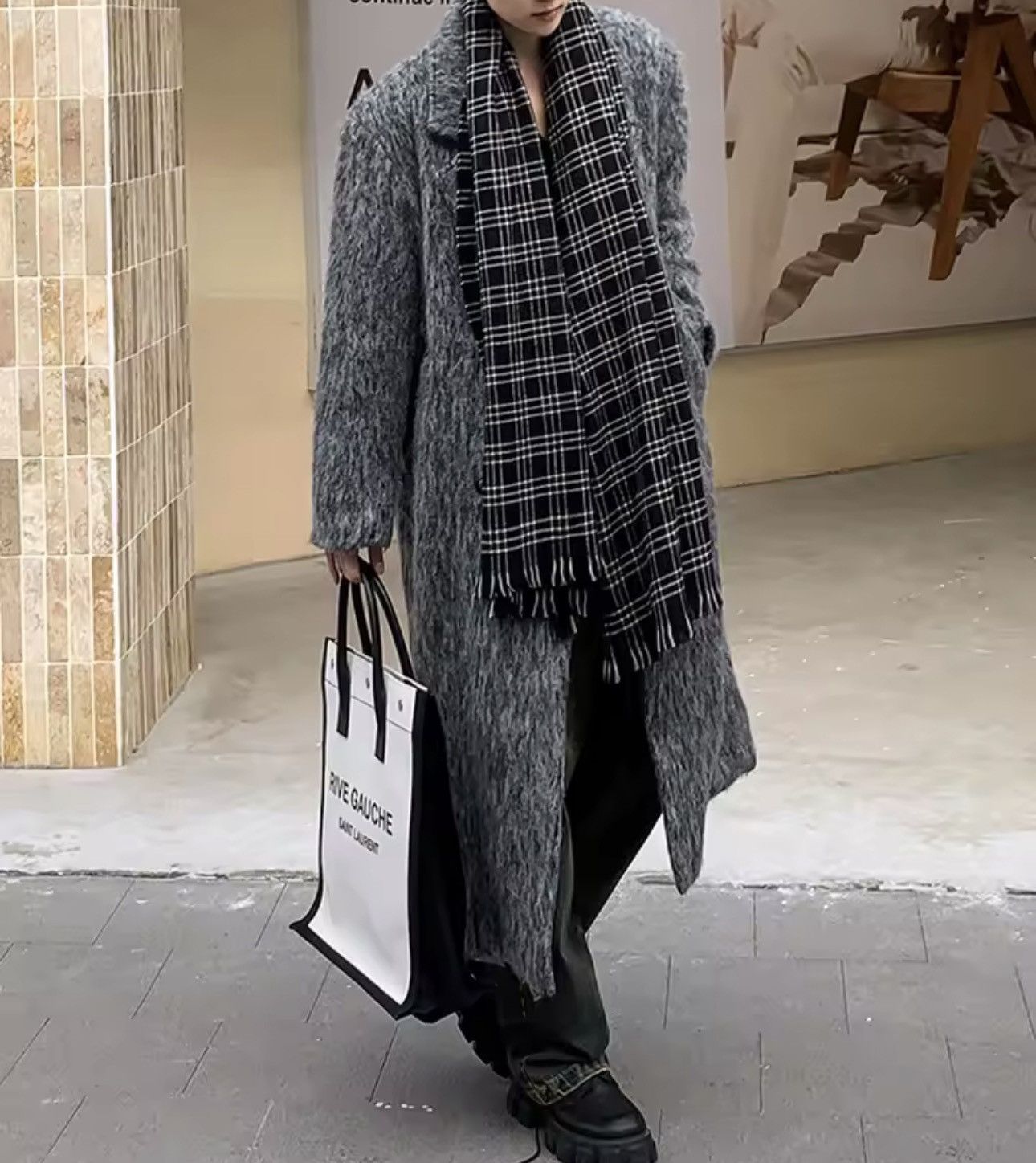 Other Oversized Casual Warm Woolen Grey Midi Coat Size US S / EU 44-46 / 1 - 1 Thumbnail