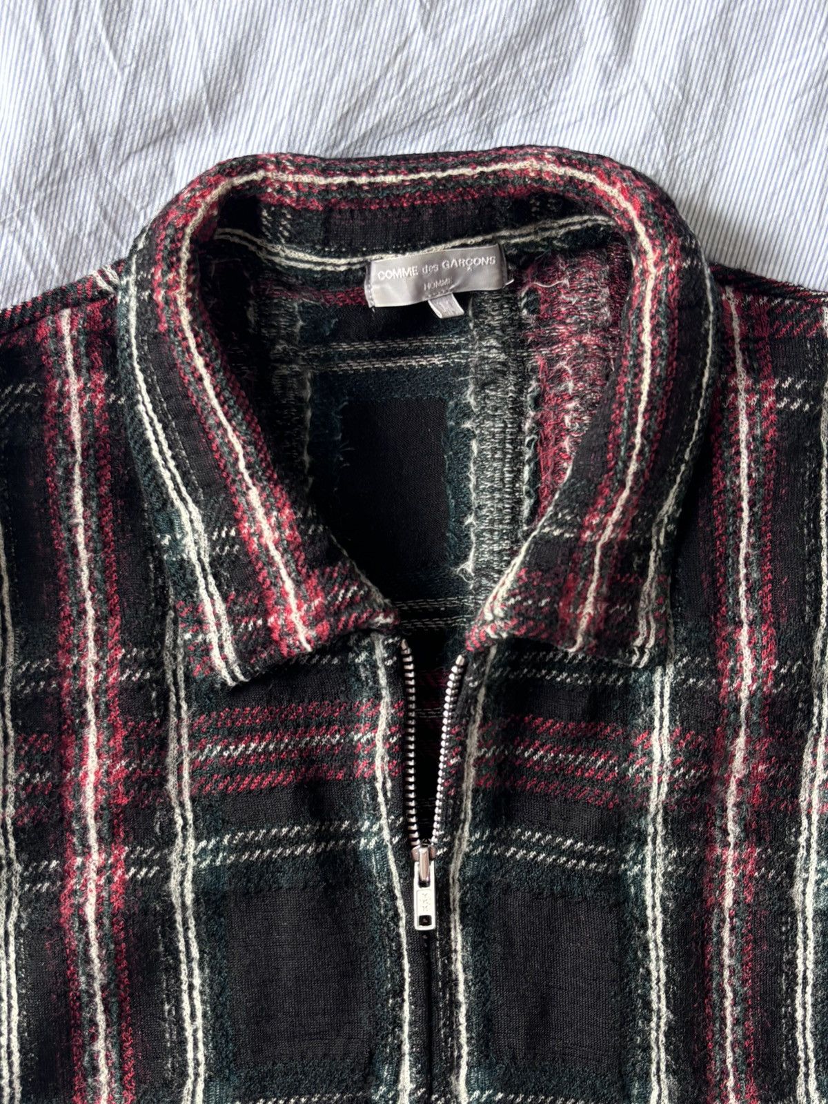 Comme des Garcons Homme AD 2003 Zip Up Lightweight Wool Shirt Size US M / EU 48-50 / 2 - 1 Thumbnail