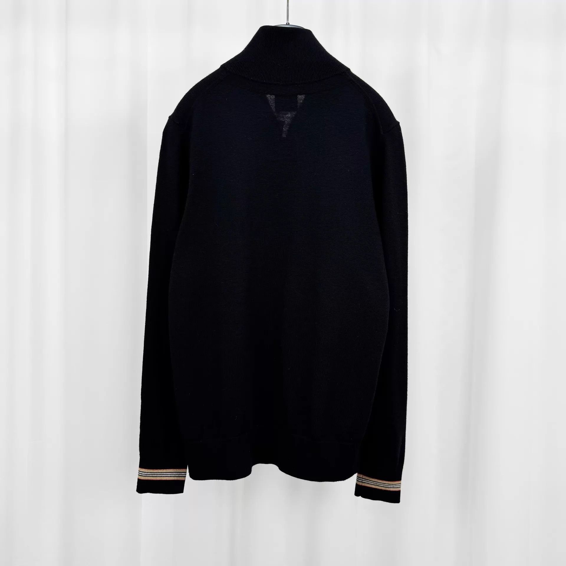 Burberry Burberry half-zip wool cuff stripe knit sweater M 98 new Size M / US 6-8 / IT 42-44 - 2 Thumbnail