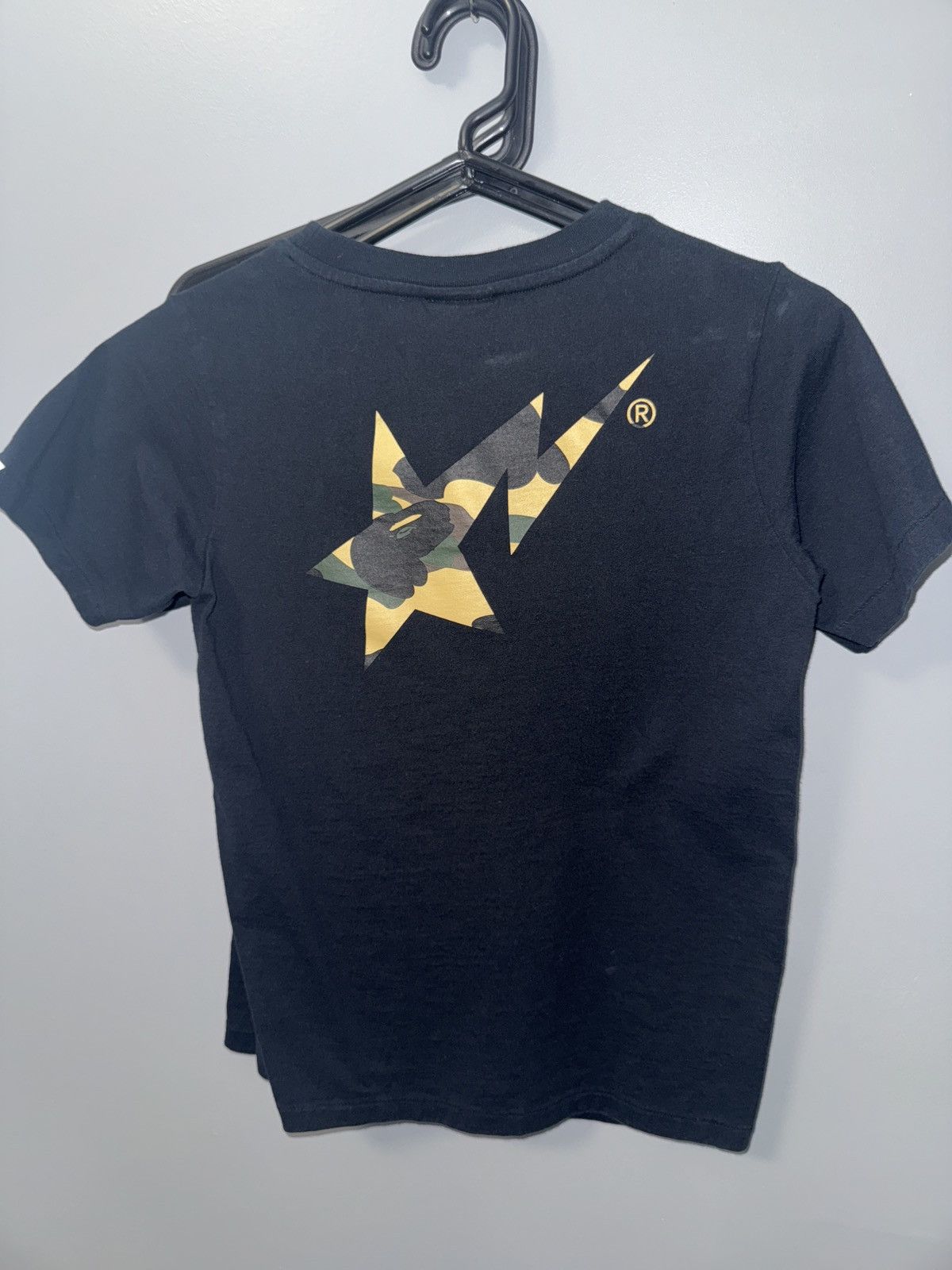 Bape Bape Sta star logo tee in black with green camo Size XS / US 0-2 / IT 36-38 - 8 Thumbnail