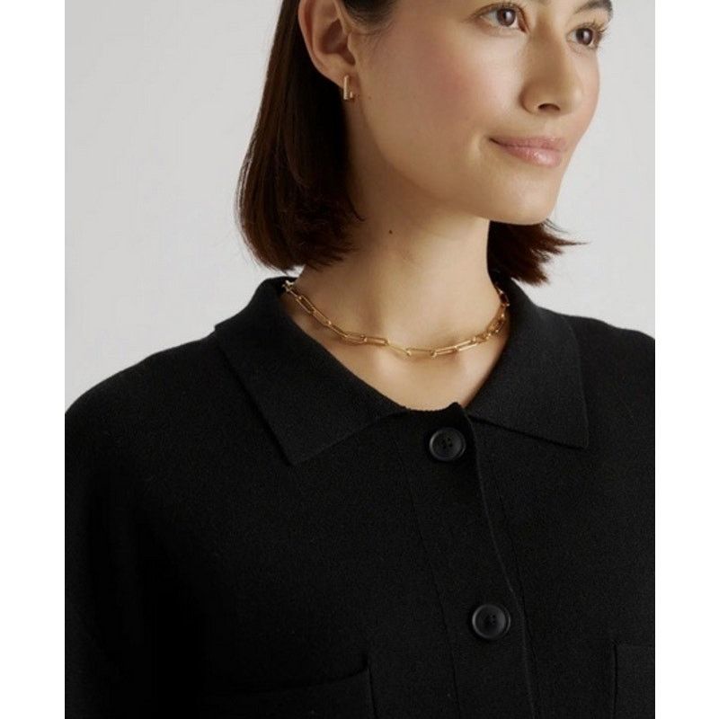 Quince Quince EcoKnit MilanoStitch Oversized Shirt Jacket Black SzM Size M / US 6-8 / IT 42-44 - 5 Thumbnail