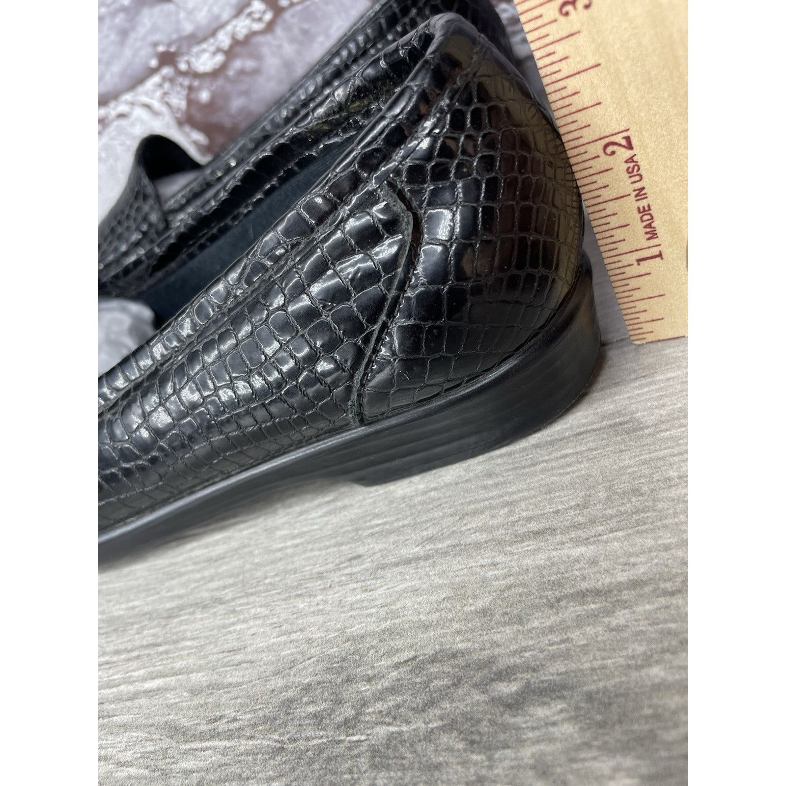 Other SAS Simplify Black Croc Patent Tripad Slip On Flats Shoes Wo Size US 6.5 / IT 36.5 - 18 Thumbnail