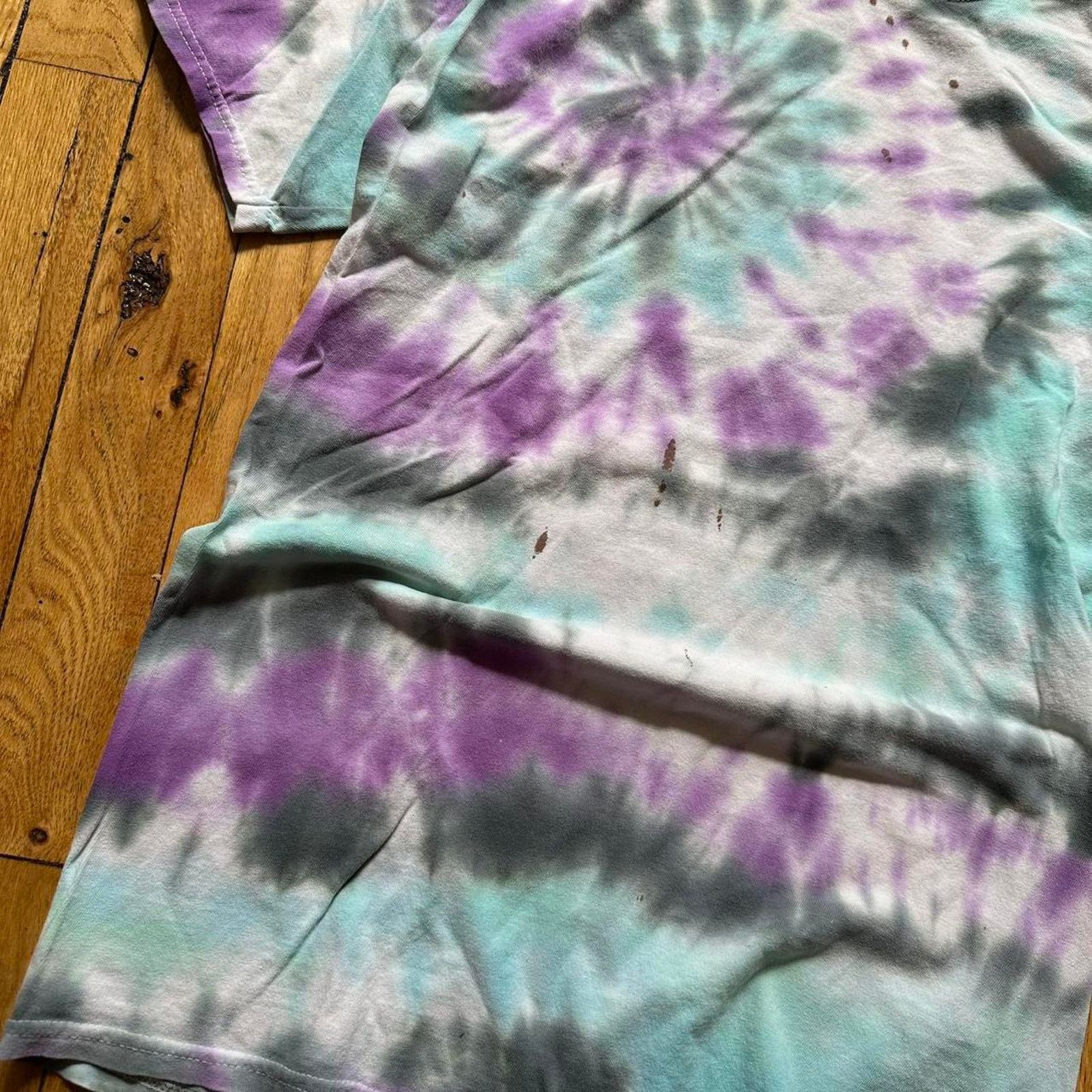 Vintage Vintage Tight Purple Blue Tie Dye Blank Basic Shirt Top Size US S / EU 44-46 / 1 - 3 Thumbnail