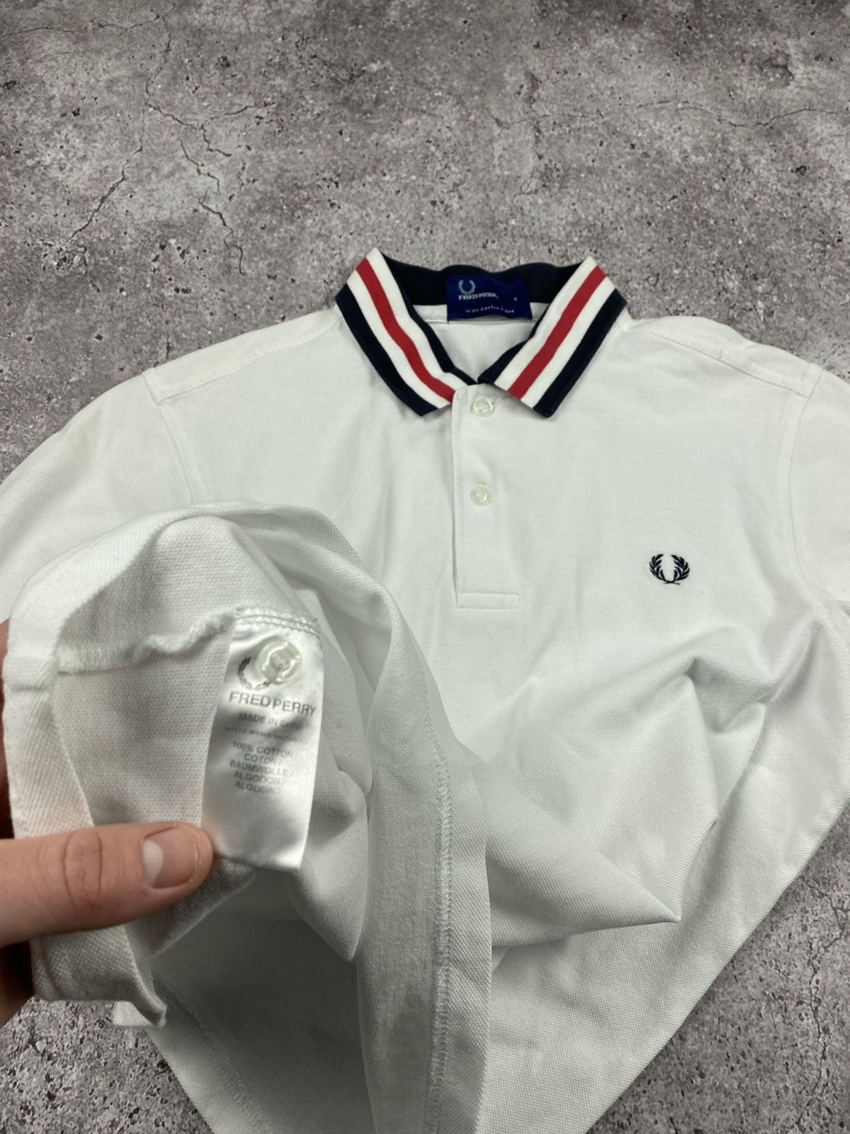Fred Perry × Vintage Vintage Fred Perry striped white Mens Polo Shirt striped Size US S / EU 44-46 / 1 - 5 Thumbnail