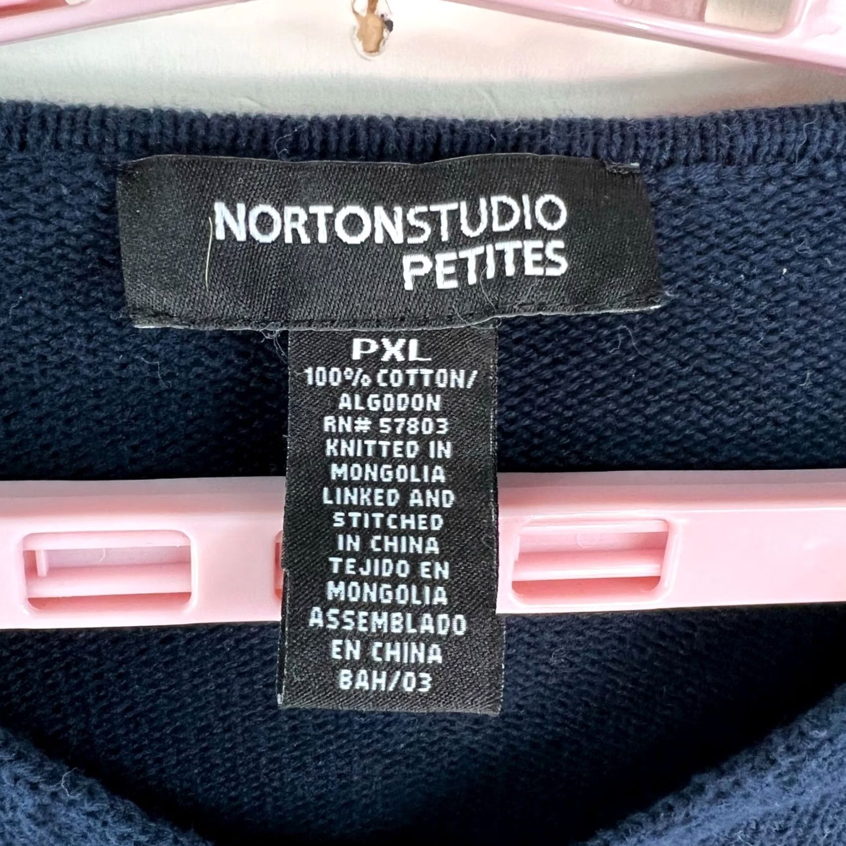 Nautica Norton Womens Nautical Blue Knit Sweater Size PXL Long Sleeve Pullover Size XL / US 12-14 / IT 48-50 - 3 Thumbnail
