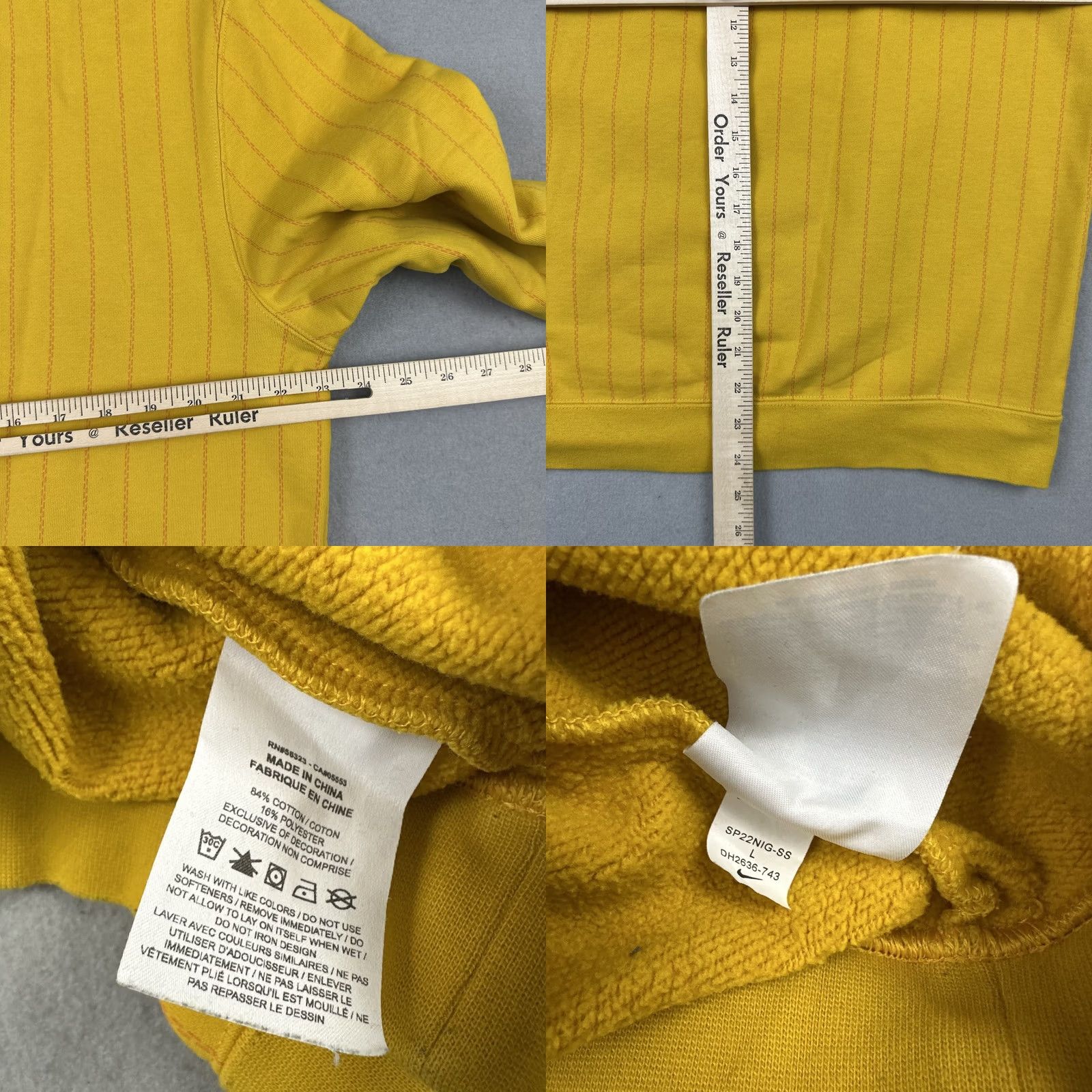 Nike Nike SB Sweatshirt Men L Yellow Stripe Crew Pullover Swoosh Logo Graphic Print Skateboarding Pullover — Regular Fit, Cotton Fleece Size US L / EU 52-54 / 3 - 8 Thumbnail
