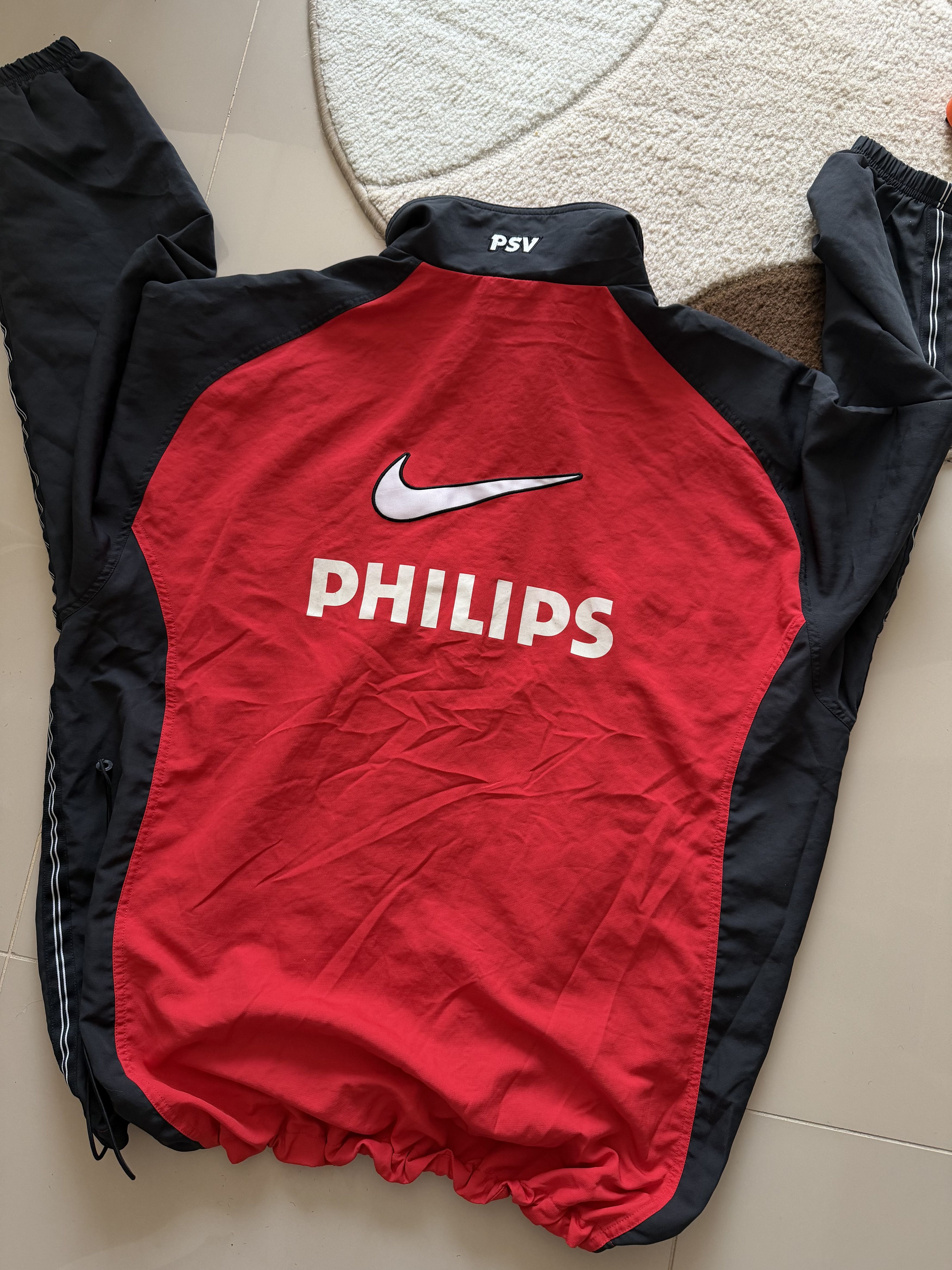 Nike 1998 Nike PSV Eindhoven Bench Jacket - Big Swoosh Philips Size US XL / EU 56 / 4 - 4 Thumbnail