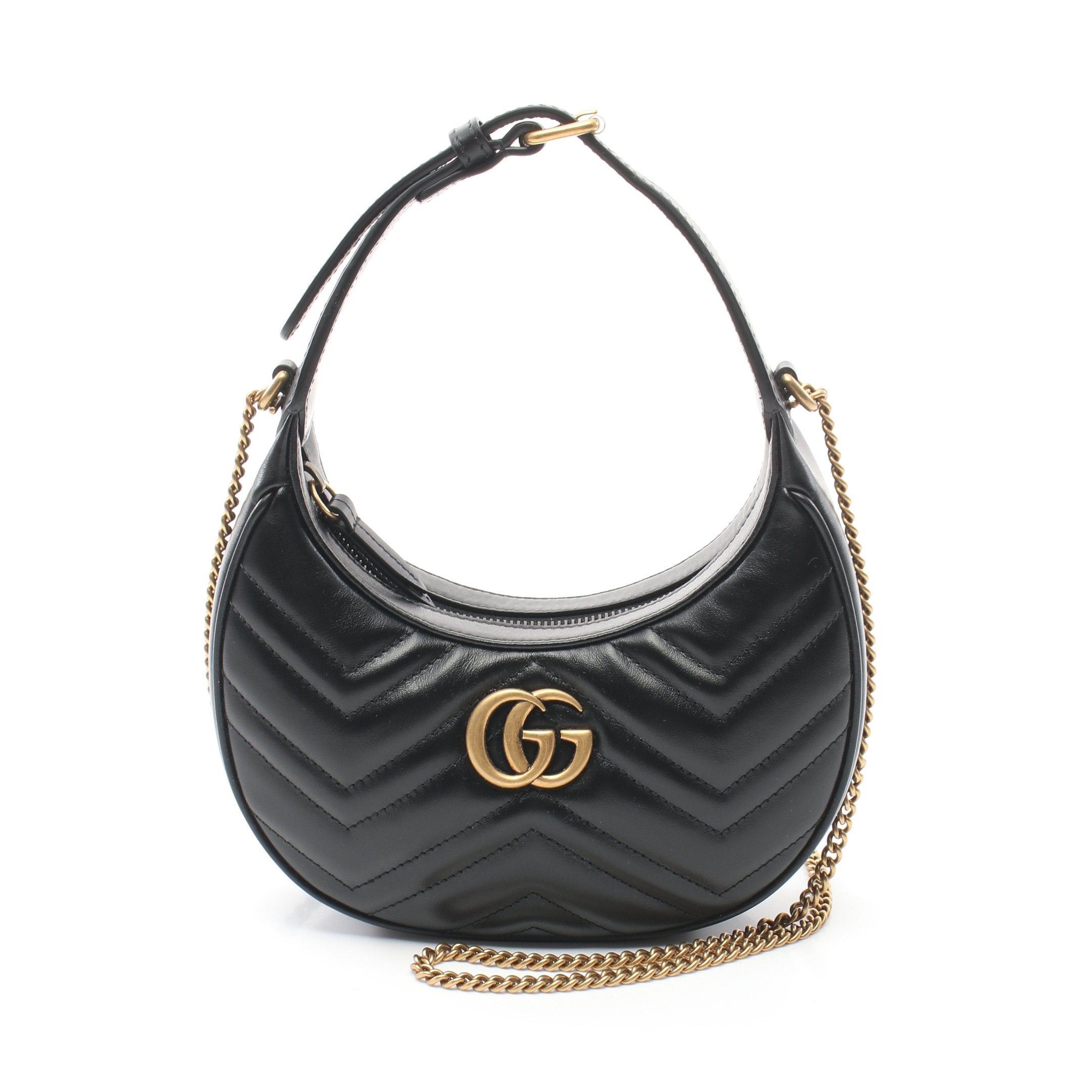 Gucci Gucci Gg Marmont Handbag Leather Black Size ONE SIZE - 1 Thumbnail