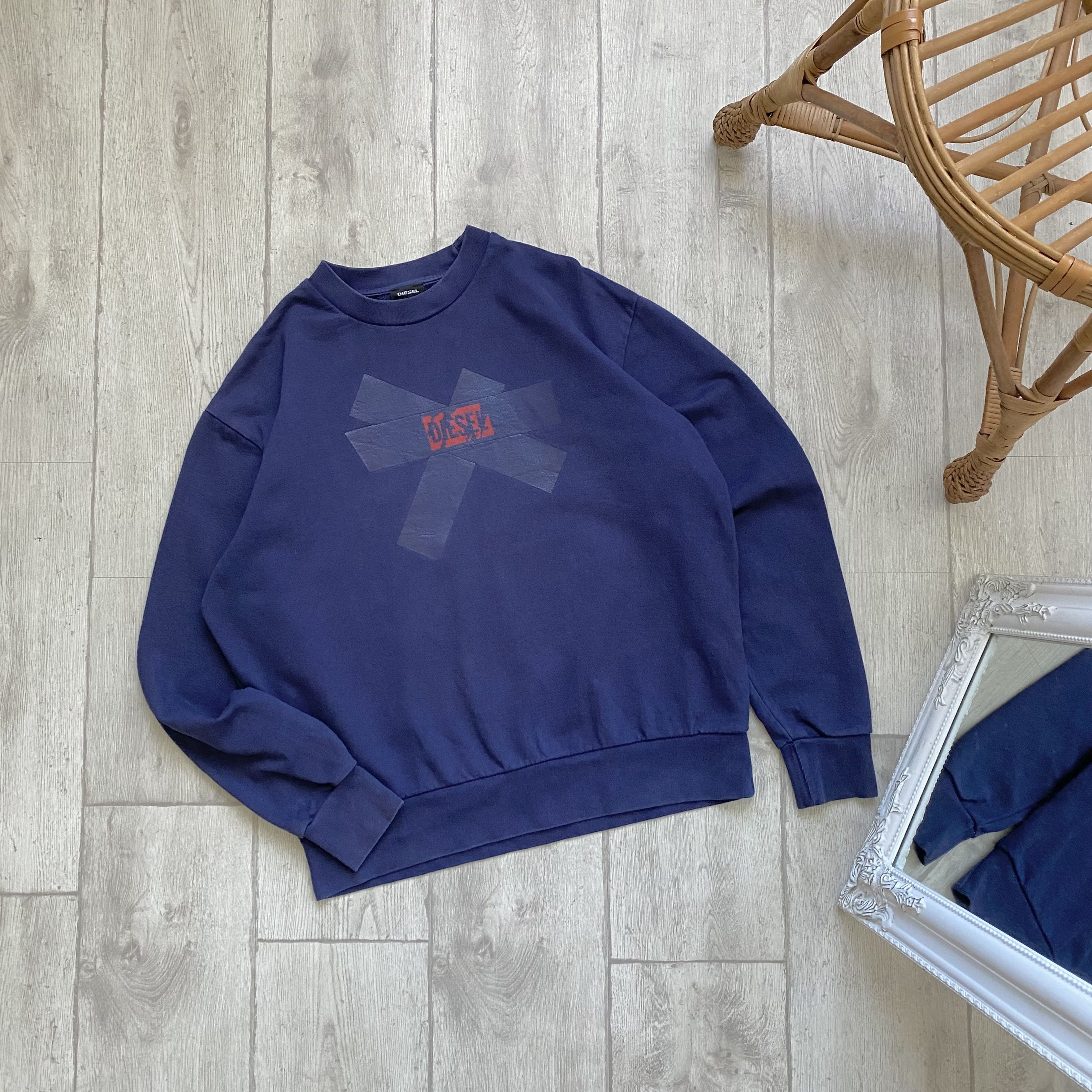 Diesel 00s Vintage Diesel Crewneck Boxy Sweatshirt Logo y2k Size US M / EU 48-50 / 2 - 1 Thumbnail