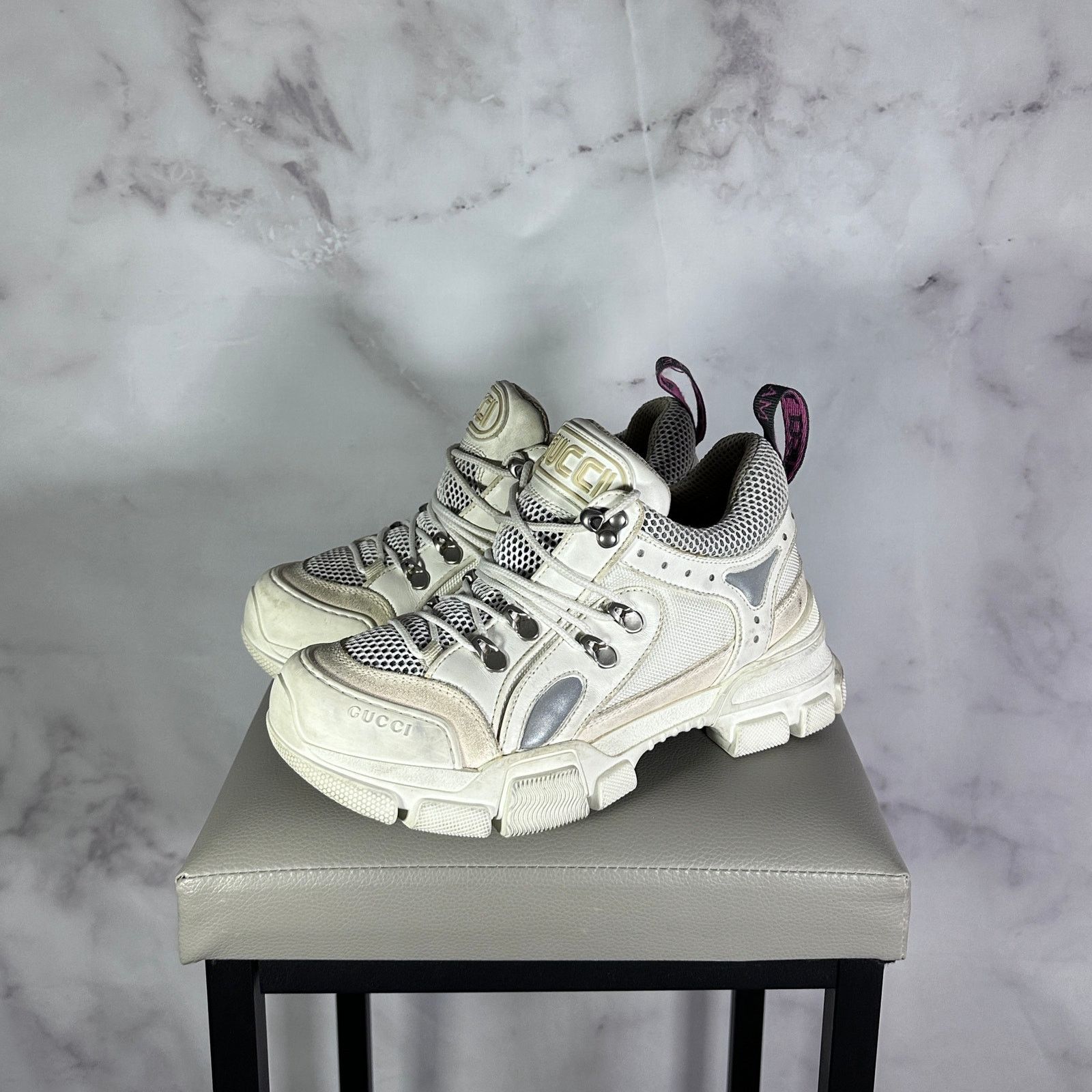 Gucci Flashtrek Low White Size US 7 / IT 37 - 1 Thumbnail