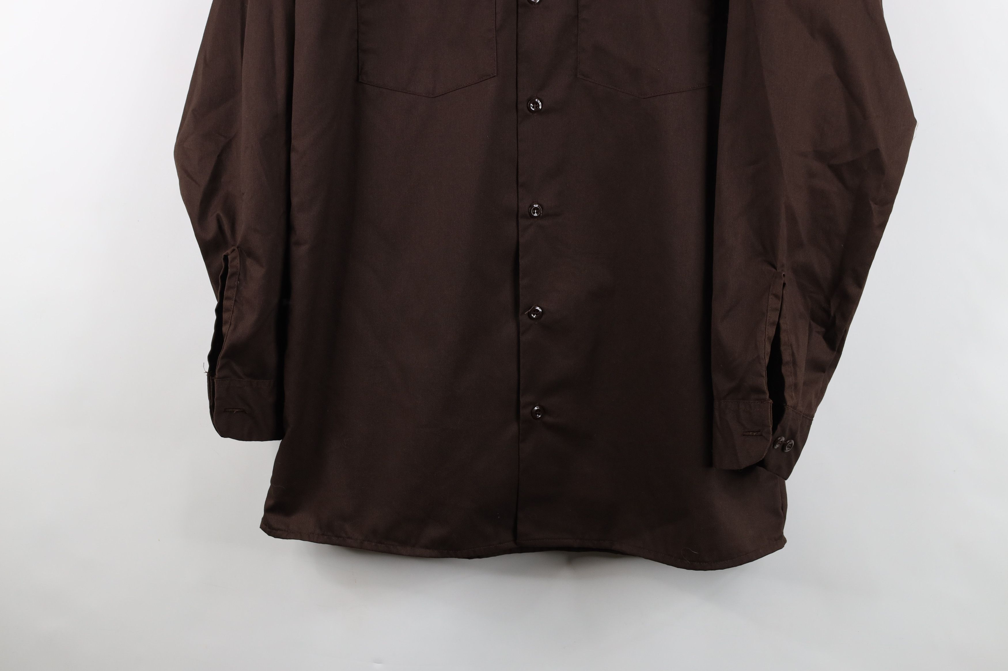 Dickies Vintage 90s Dickies Workwear Mechanic Button Shirt Brown USA Size US M / EU 48-50 / 2 - 3 Thumbnail