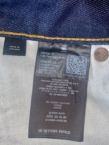 G-Star G-Star RAW Arc 3D Slim Jeans Men’s 31x32 Dark Wash Size US 31 - 3 Thumbnail