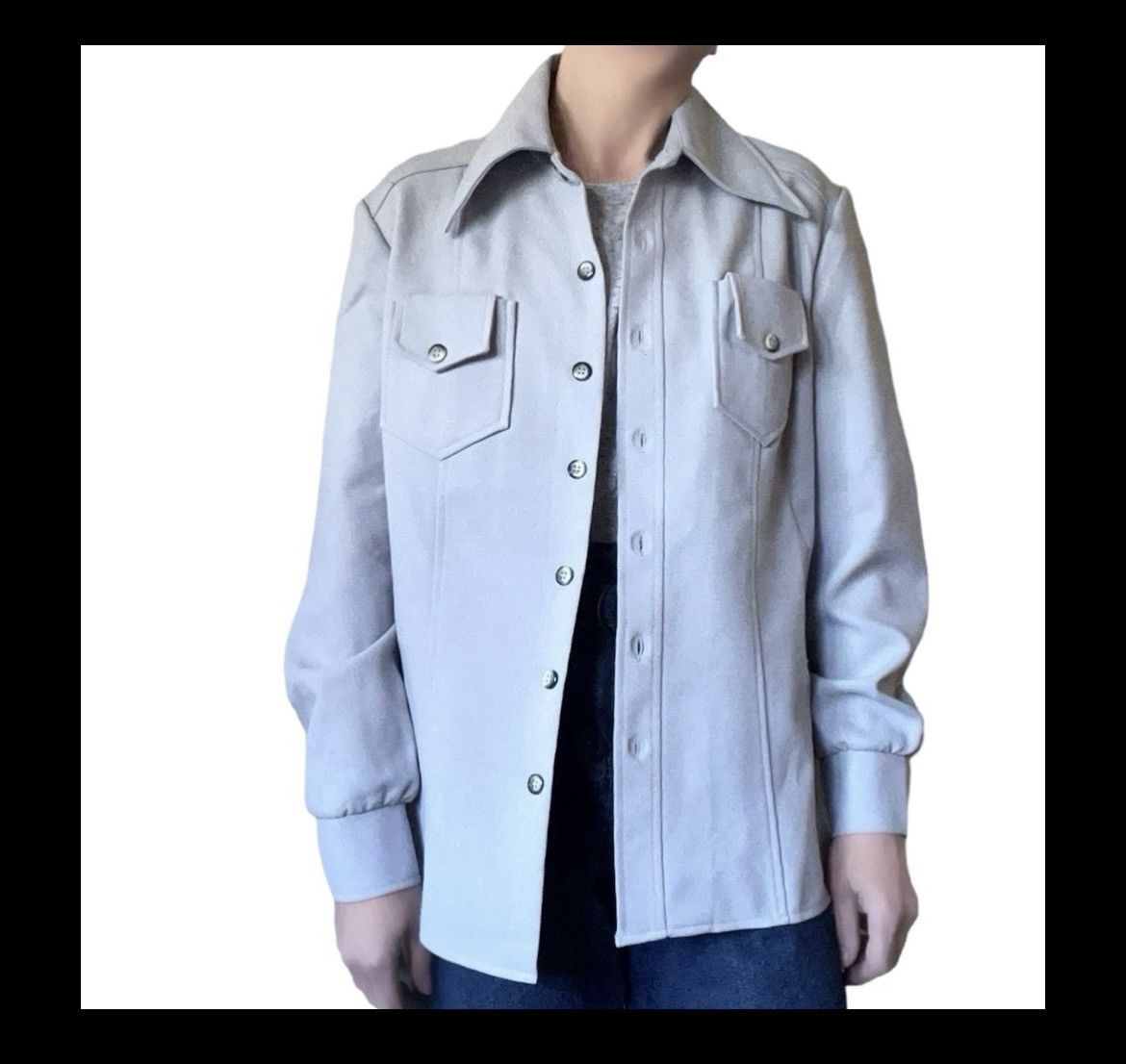 Vintage NWT Vintage 1970’s DonnKenny Gray Button Down Shirt Blazer Size M / US 6-8 / IT 42-44 - 3 Thumbnail