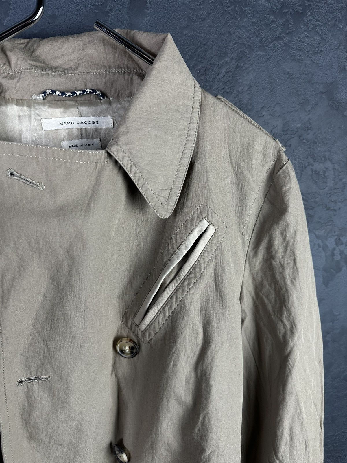 Marc Jacobs × Vintage MARC JACOBS Double-Breasted Belted Cotton Trench Coat Size XL / US 12-14 / IT 48-50 - 7 Thumbnail