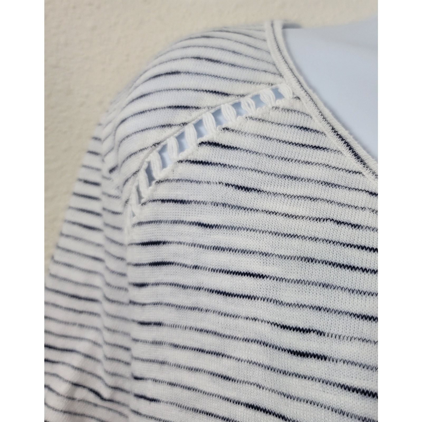 Other Lane Bryant White Blue Striped Lace Up Back Insert Top 18 20 Size XXL / US 16-18 / IT 52-54 - 5 Thumbnail
