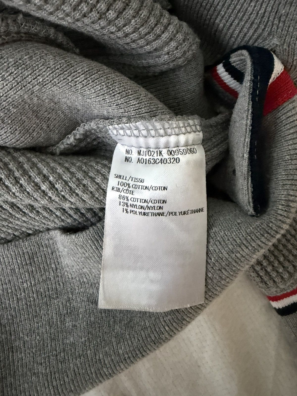 Thom Browne Thom Browne Waffle Sweatshirt with RWB stripes Size US S / EU 44-46 / 1 - 7 Thumbnail