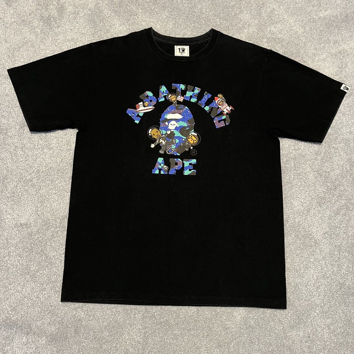 image of A Bathing Ape Bape Kid Cudi College New York Exclusive Tee in Black (Size XL)