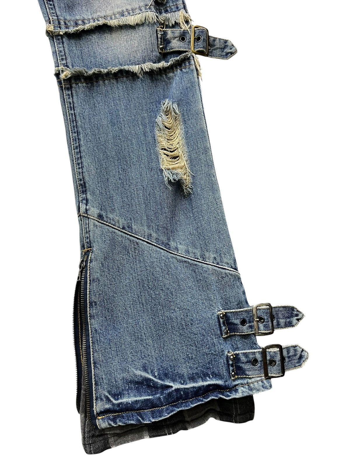 Japanese Brand 🔥Ultra Rare MIDAS Bondage Multi Zip Flare Punk Denim Japan Size US 31 - 10 Thumbnail