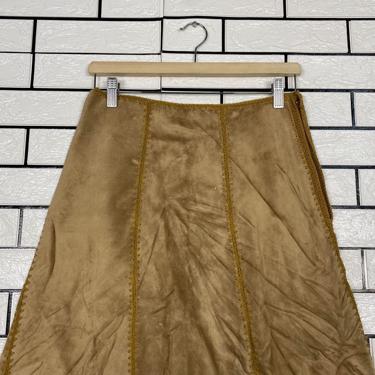 Japanese Brand 📌Vintage Unbranded Genuine Leather Long Skirt Issey Miyake Size 28" / US 6 / IT 42 - 4 Thumbnail