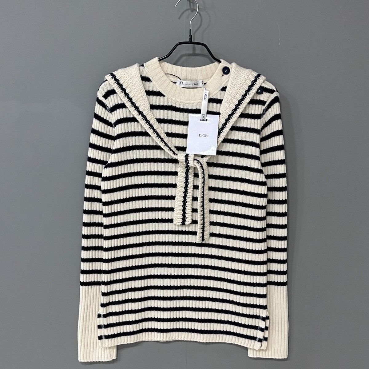 Dior Dior Black White Stripe Navy Collar Sweater Size XS / US 0-2 / IT 36-38 - 1 Thumbnail