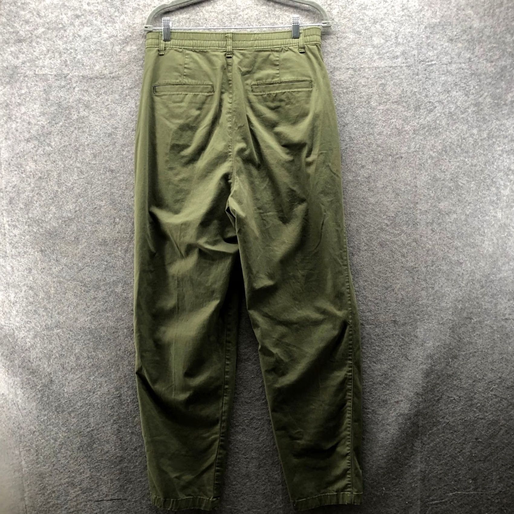 Gap Gap High Rise Pleated Khaki Trouser Pants Womens 12 Tall Army Green Relaxed Size 34" / US 12 / IT 48 - 2 Thumbnail