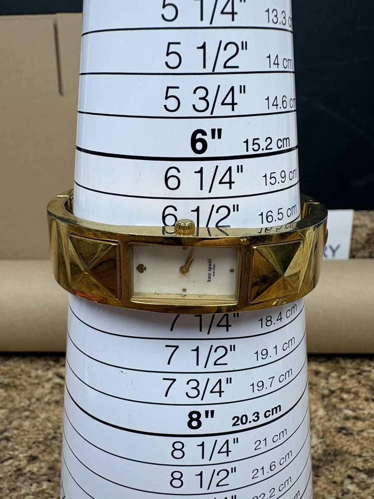 Kate Spade Kate Spade New York Gold Tone Bangle Watch Pyramid Hinged Size ONE SIZE - 6 Thumbnail