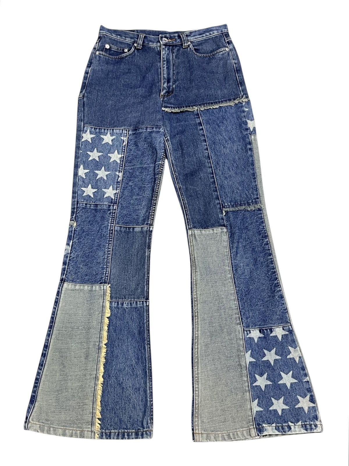 Hysteric Glamour 🔥Vtg Back & Forth Patchwork Star Flare Jeans Hysteric Style Size 27" / US 4 / IT 40 - 2 Thumbnail
