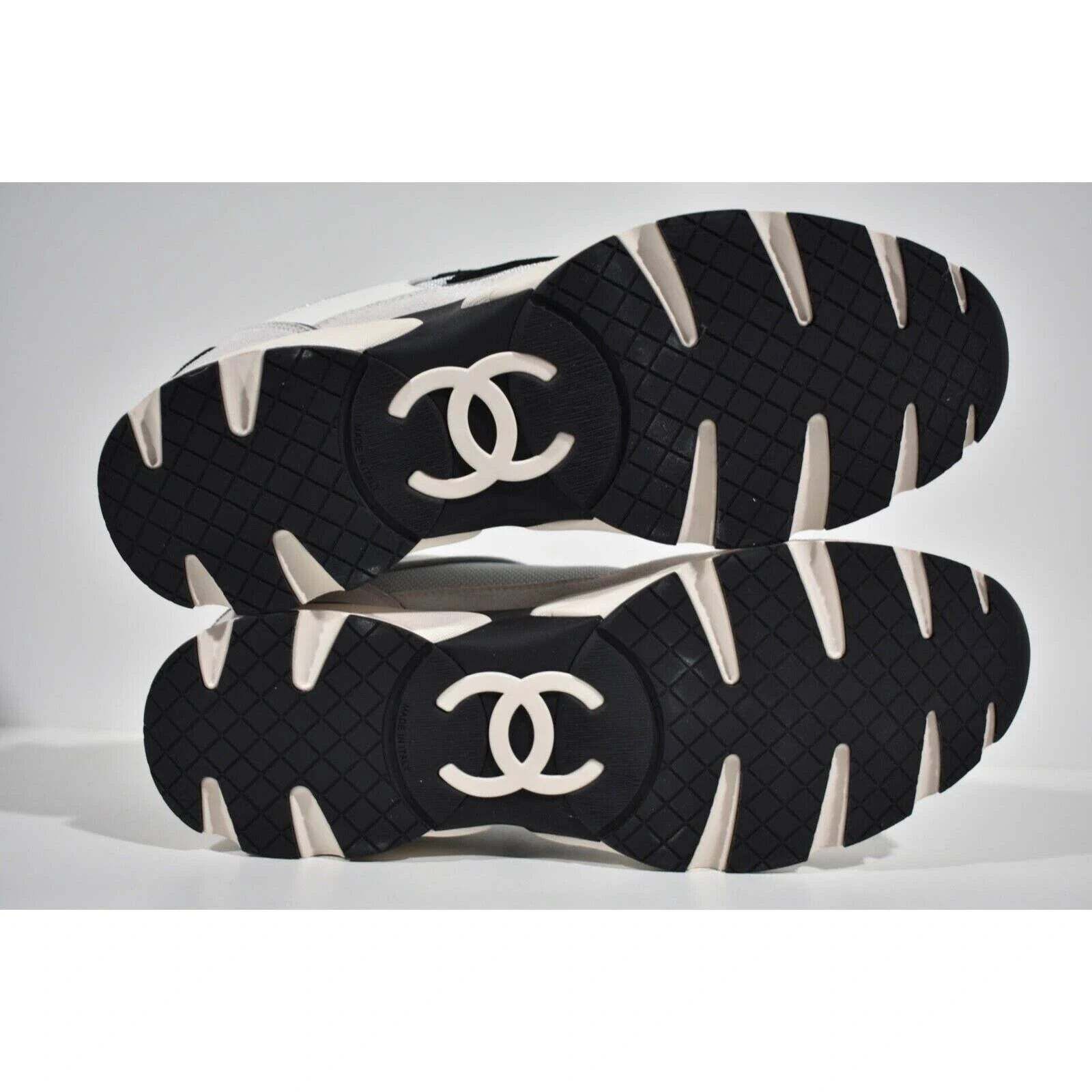 Chanel Chanel Black White CC Logo Low Top Trainer Sneaker 46 13 Size US 13 / EU 46 - 10 Thumbnail