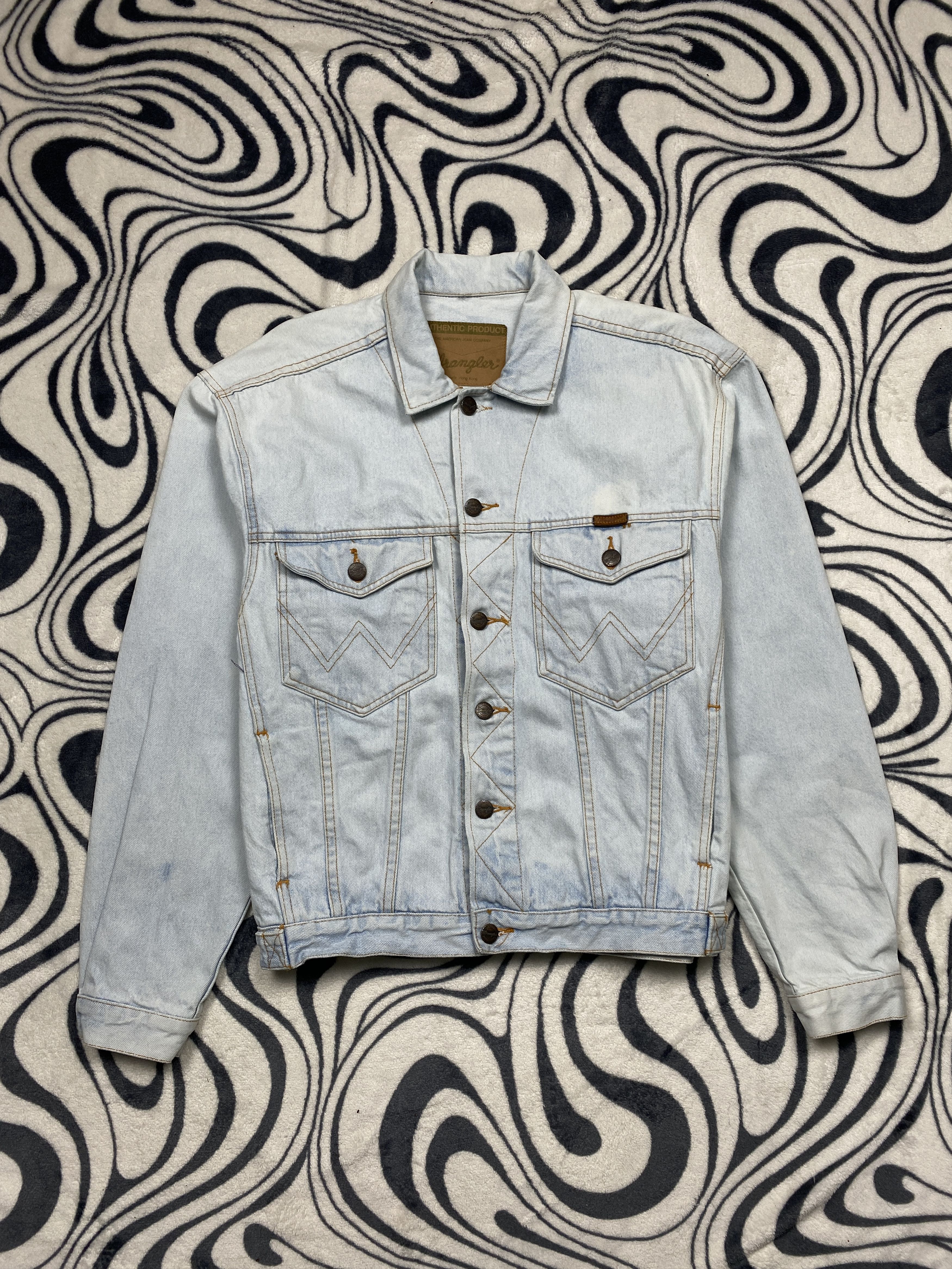 image of Vintage Washed Denim Jacket Y2K Jeans in Blue, Men's (Size Large)