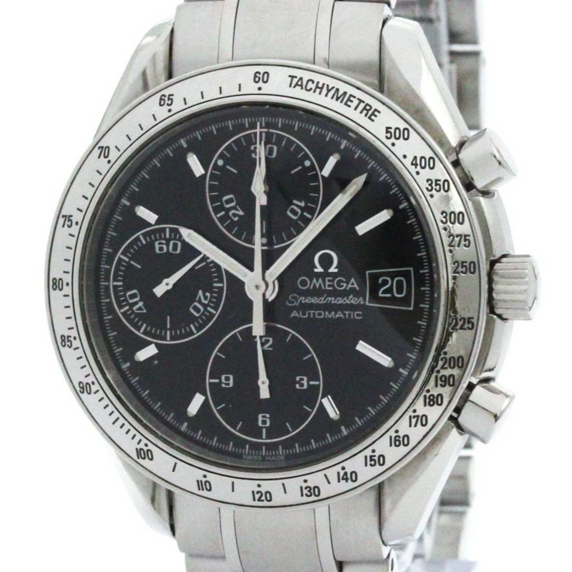 Polished Omega Speedmaster Date Steel Automatic Mens Watch 3513.50 Bf581501 in Black, Women's