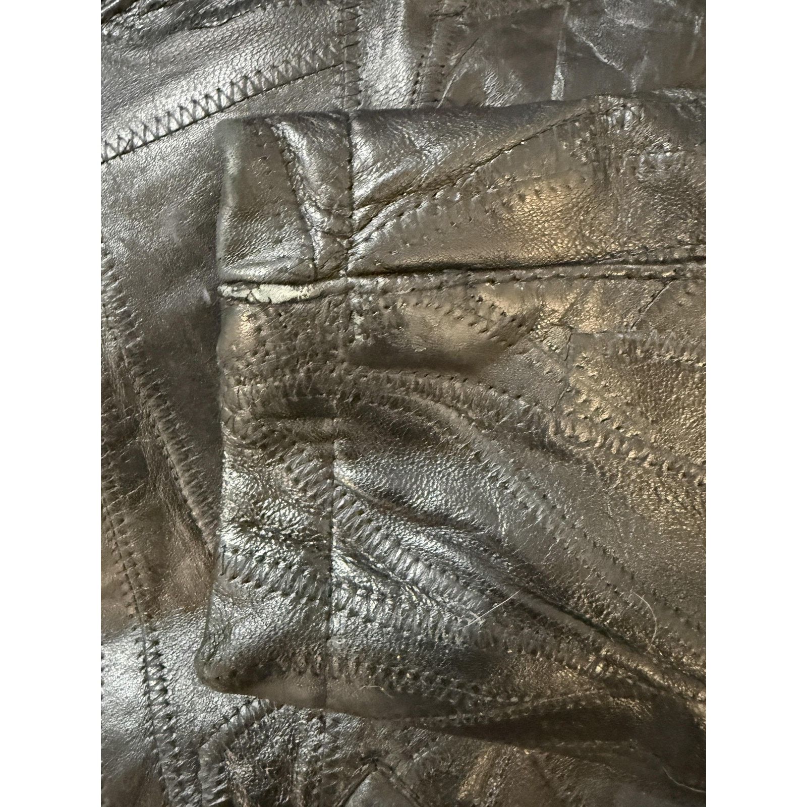 & Other Stories Maxam Leather Jacket Mens MED Italian Mosaic Lambskin Y2K Size US M / EU 48-50 / 2 - 5 Thumbnail