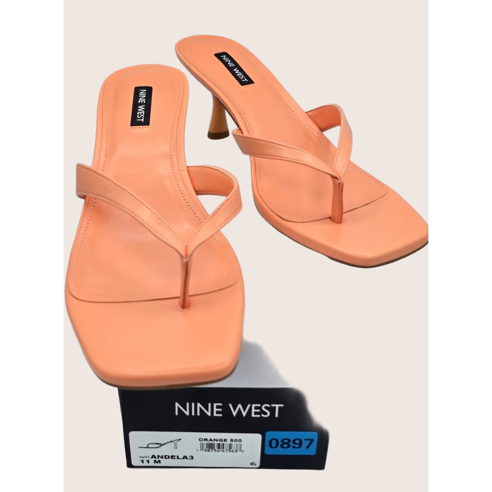 Nine West Nine West Andela 3 - Orange 800 - Sz 11 M New With Box Womens Heeled Sandals Shoes Nike not included Size US 11 / IT 41 - 1 Thumbnail