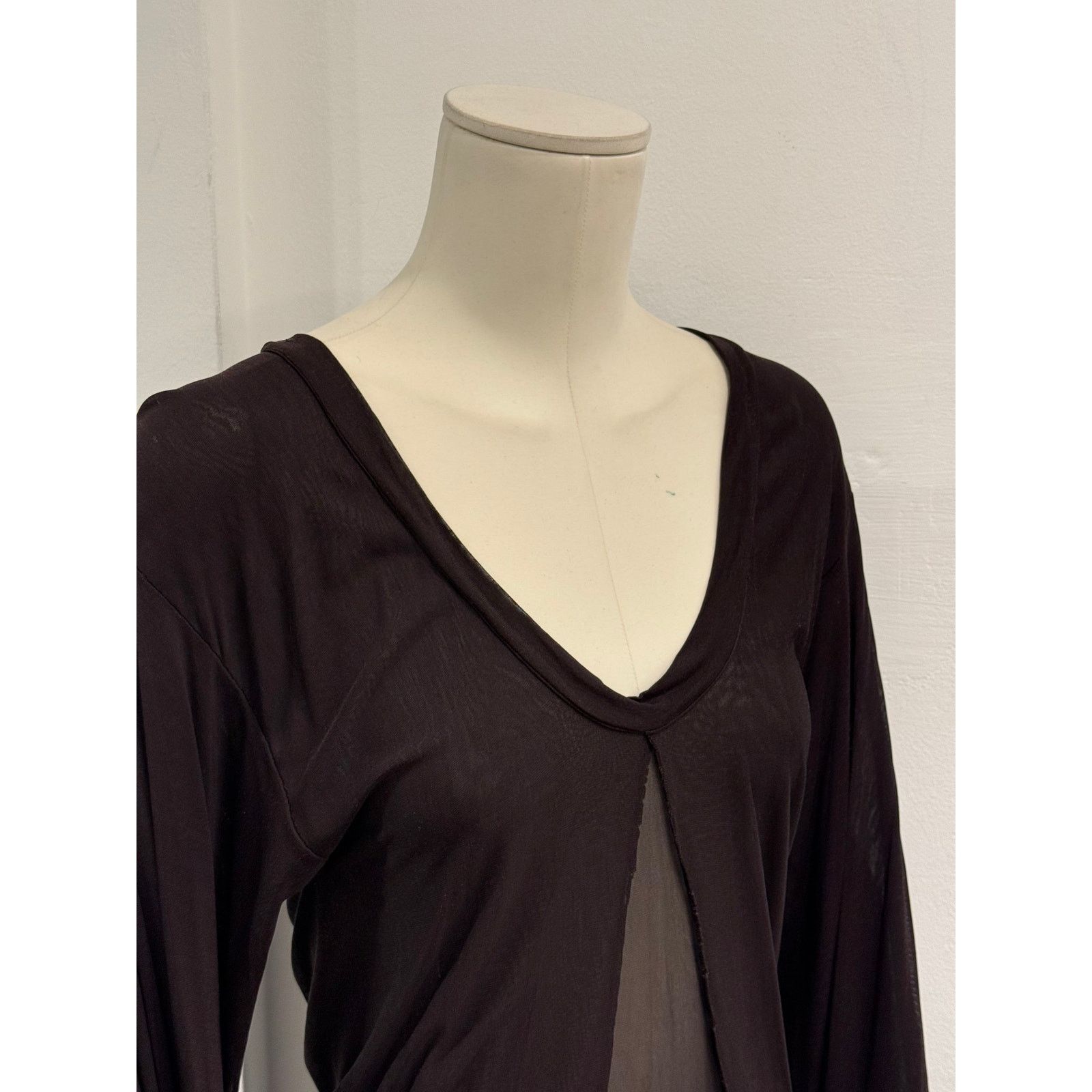Saint Laurent Paris 2000s Yves Saint Laurent by Tom Ford hybrid sheer blouse Size L / US 10 / IT 46 - 4 Thumbnail