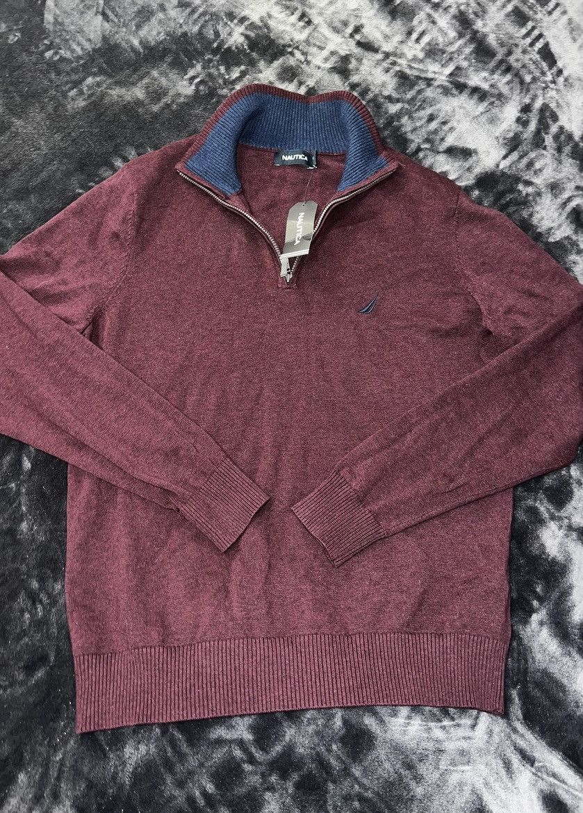 Nautica Nautica Burgundy Quarter-Zip Sweater Size US S / EU 44-46 / 1 - 5 Thumbnail