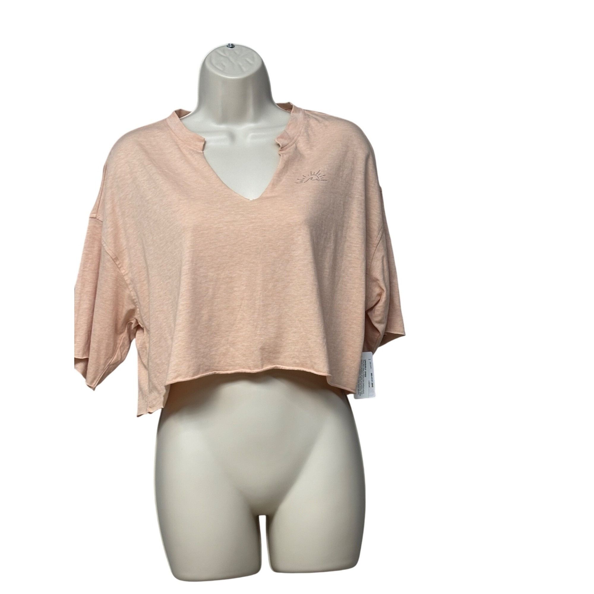 Other Flirtitude Terra Split Neck, Raw Hemline Cropped Tee, Blush, Size XS / US 0-2 / IT 36-38 - 1 Thumbnail