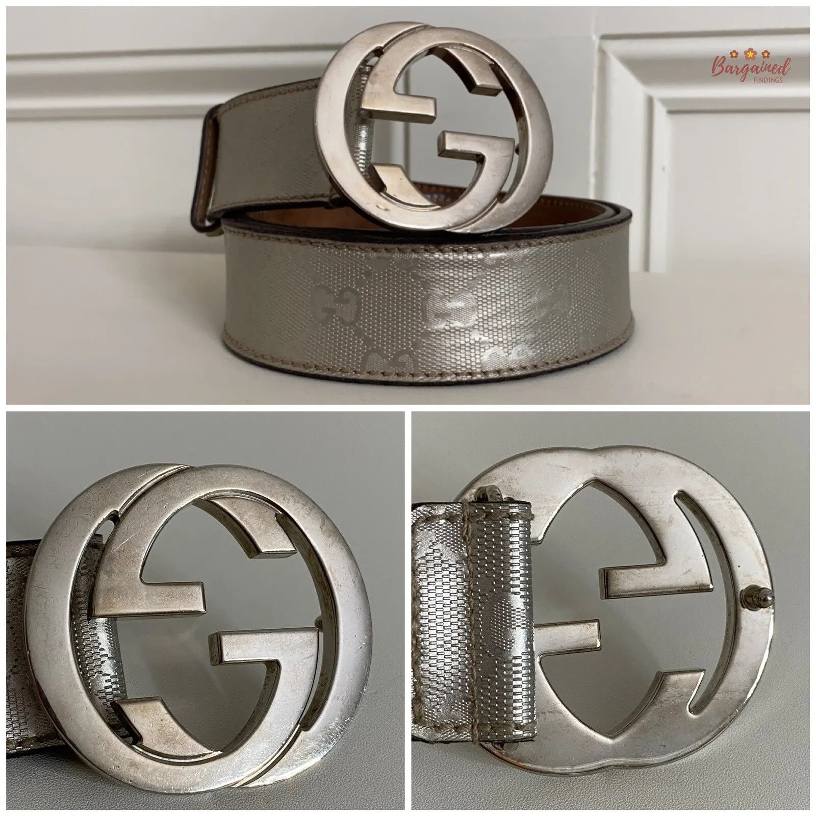 Gucci Gucci Imprime Monogram Leather Interlocking G Buckle Belt Size 34 - 4 Thumbnail
