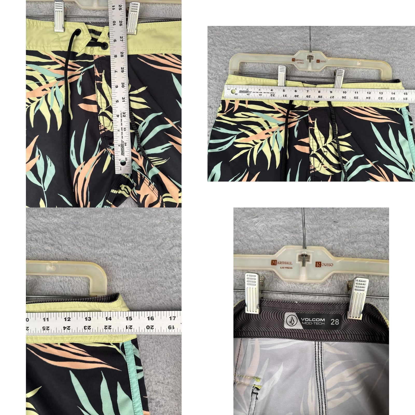 Volcom Volcom Mens Swim Trunks Board Shorts 28x8 Yellow Black Mod-Tech Polyester Floral Pockets Drawstring Beach 90s? Size US 36 / EU 52 - 8 Thumbnail