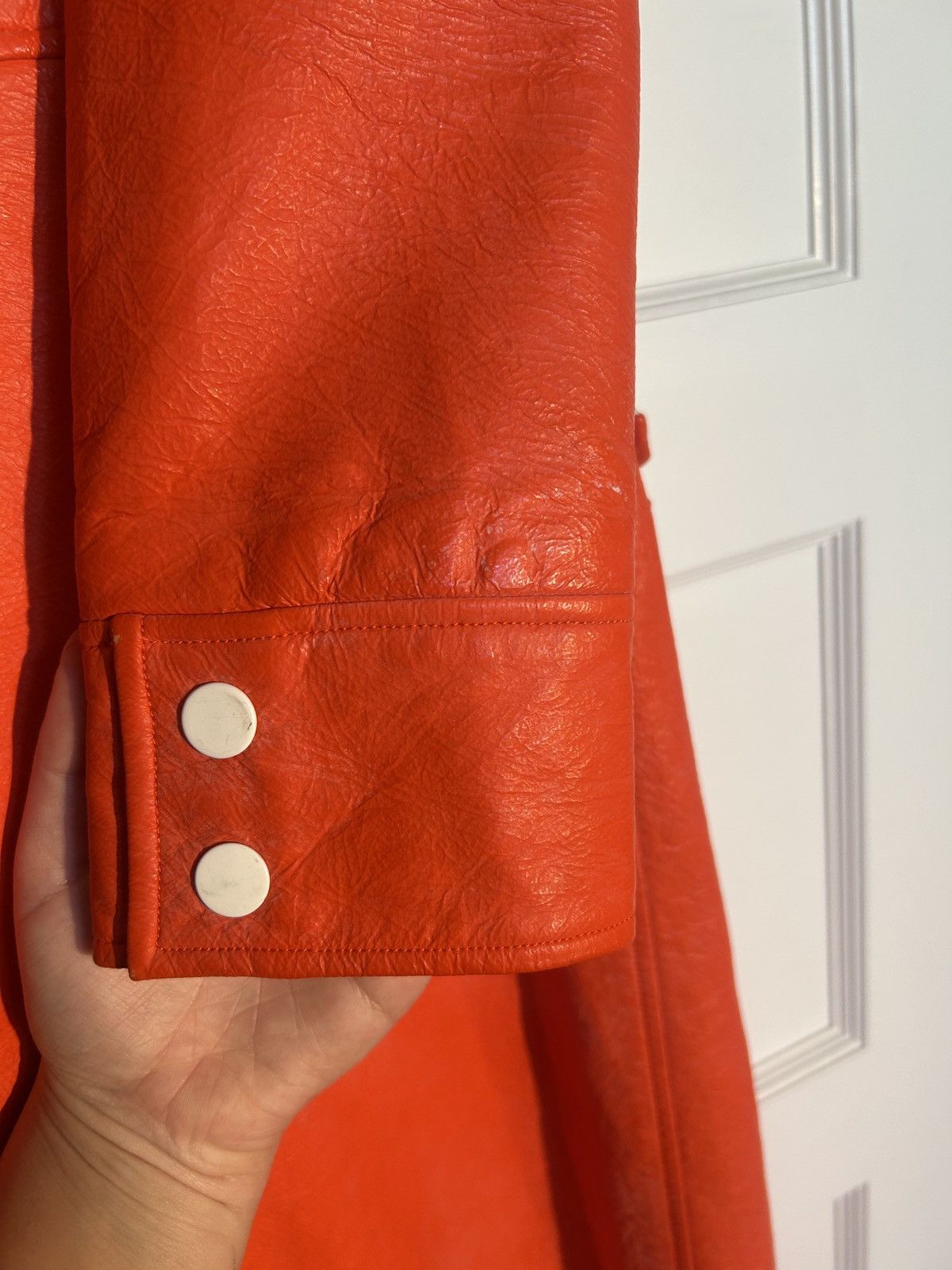 Courreges Courreges Paris Orange Vinyl Trench Coat Size XS / US 0-2 / IT 36-38 - 12 Thumbnail