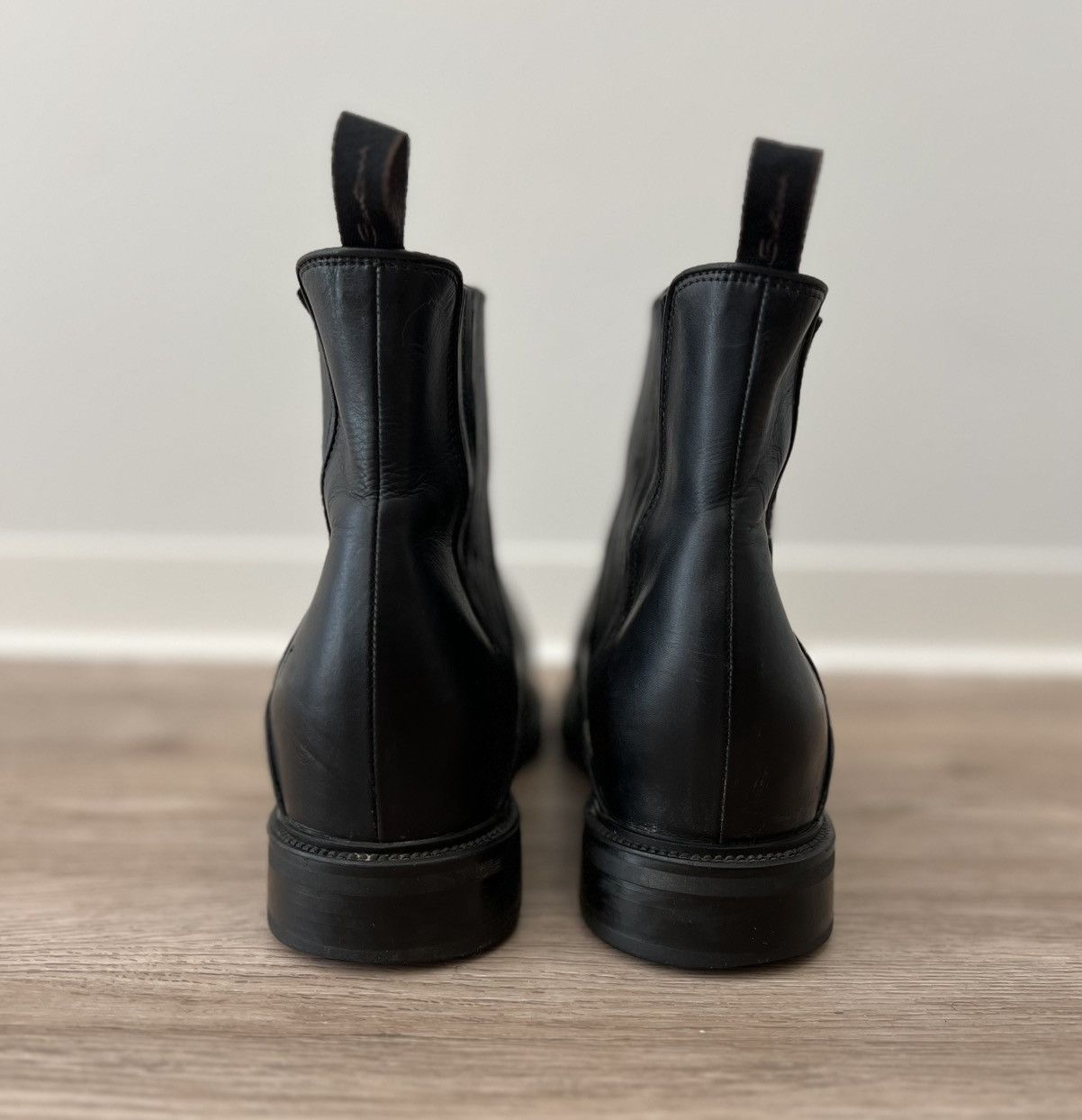 Santoni Santoni Leather Black Ankle Chelsea Boots Size US 8.5 / IT 38.5 - 10 Thumbnail