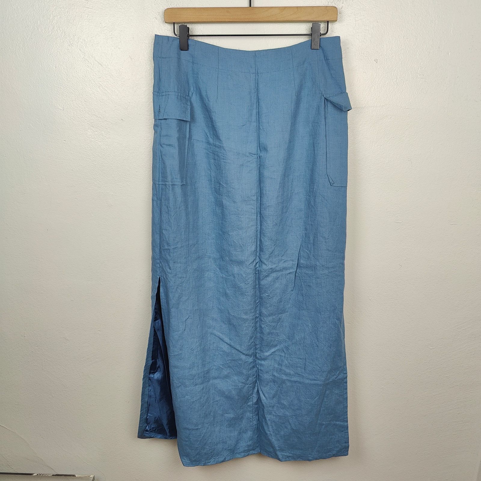 Other Vintage Y2K Edward Linen Cargo Maxi Skirt Womens Medium Size 29" - 5 Thumbnail