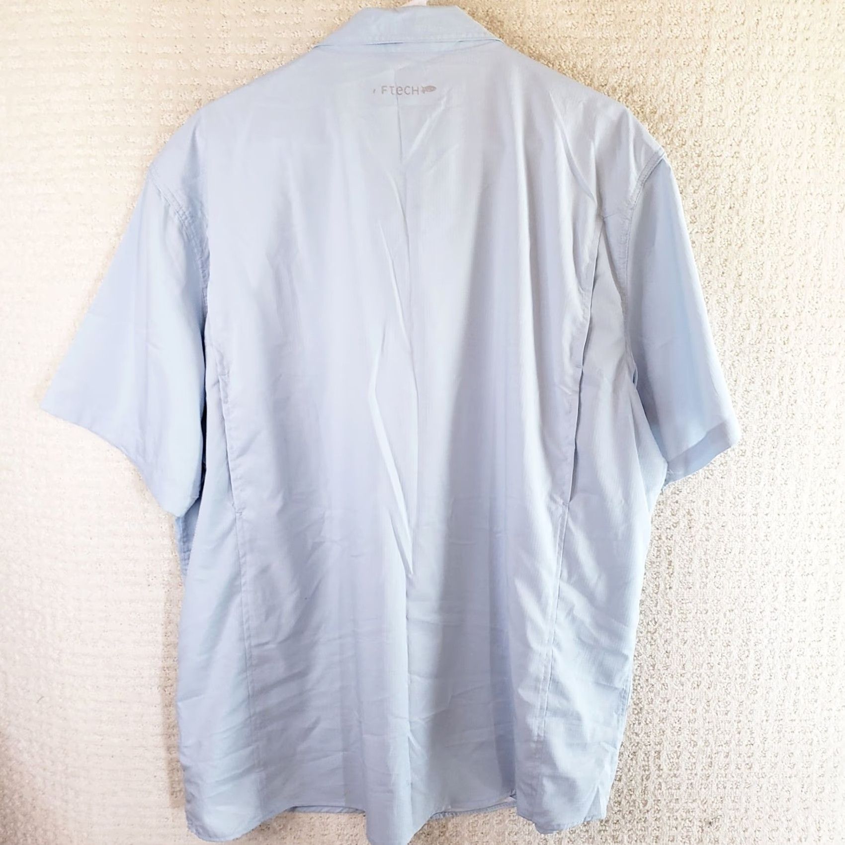 Vintage Aftco Shirt Mens 2XL Light Blue Short Sleeve Button-Down AFtech Vented Fishing Shirt Size US XXL / EU 58 / 5 - 6 Thumbnail