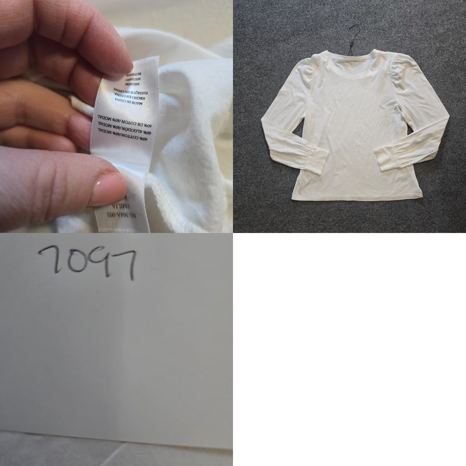 Rails Rails Top Womens Size Medium White Puff Long Sleeve Lightweight Capsule Casual Blouse Size M / US 6-8 / IT 42-44 - 8 Thumbnail