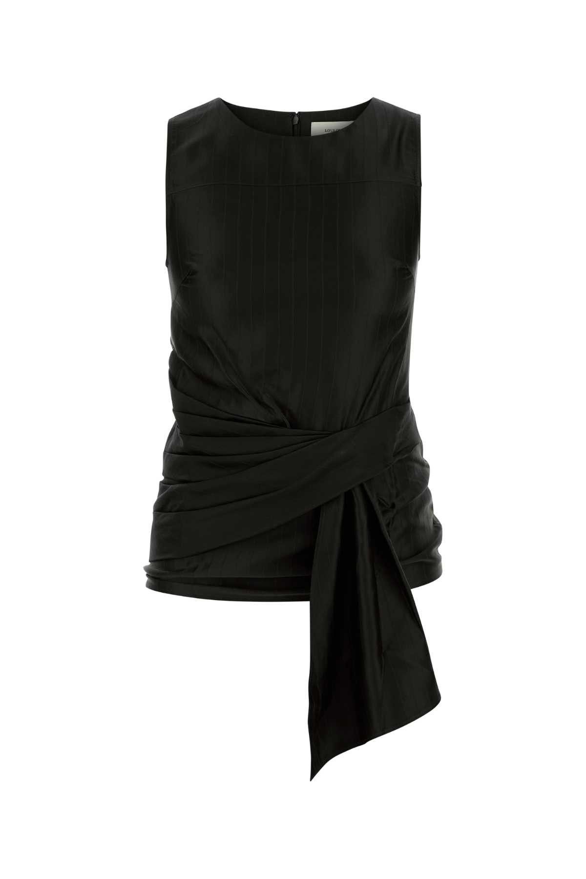 Loulou de Saison Black Satin Fonda Top Size S / US 4 / IT 40 - 1 Thumbnail